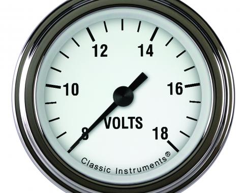 Classic Instruments White Hot 2 1/8" Voltage Gauge WH130SLF