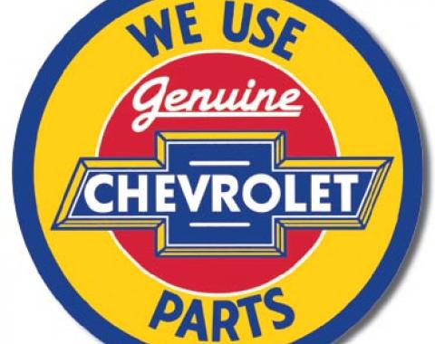 Tin Sign, Chevy Round Geniune Parts