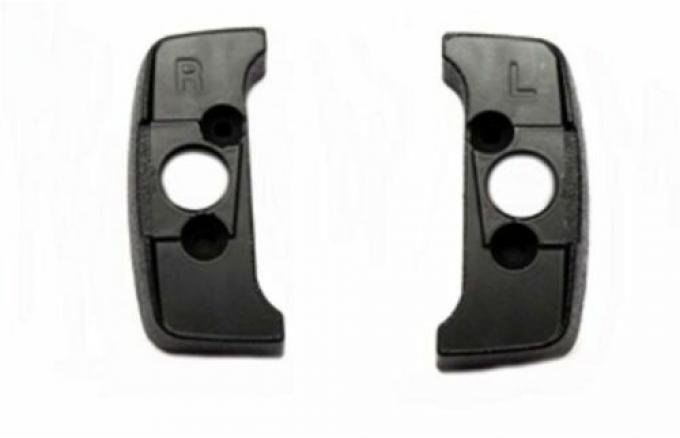 1974-81 Seat Belt Shoulder Belt Guide Escutcheons, Black Pair