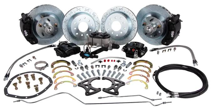Classic Performance Front and Rear Big Disc Brake Kit with Black Calipers - 5 Lug for 1968-1969 Chevy Camaro 6869FRBK-BB