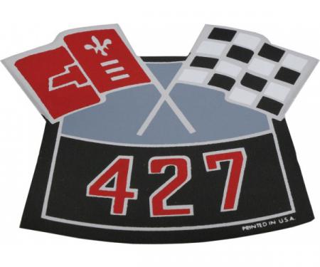 Camaro Air Cleaner Decal, 427 Crossed Flags, 1969