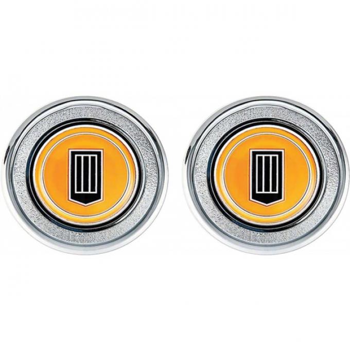 Camaro Interior Door Panel Emblems, Orange Badge, 1979-1981