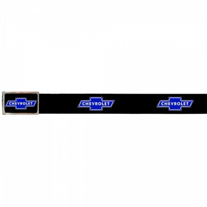 Web Belts, Up to 46'' Waist, Chevy Blue Bowtie Logo, Logo On Belt, With Bottle Opener