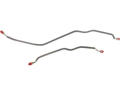 Right Stuff 1969 Camaro Brake Line Set, Rear Axle, Stainless Steel, Multi-Leaf Spring, 2-Piece, Disc Conversion FRA69RDS