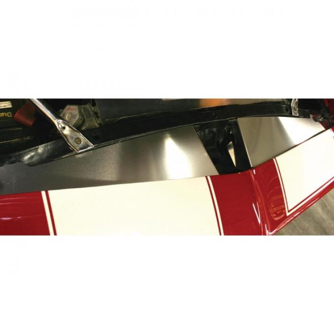 Camaro Core Support Filler Panel, 2 Piece, Clear Anodized, 1967-1969