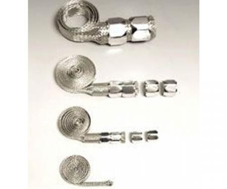 Camaro Hose Cover Kit, Universal, Stainless Steel, With Chrome Clamps, 1970-2002