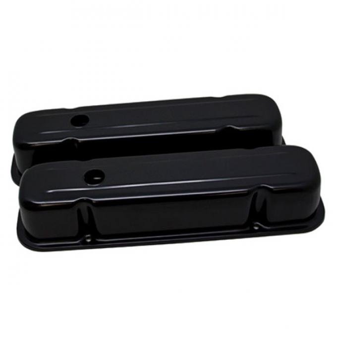 Firebird Valve Covers, Steel, EDP Black, V8, Tall Style, 1967-1979