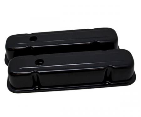 Firebird Valve Covers, Steel, EDP Black, V8, Tall Style, 1967-1979