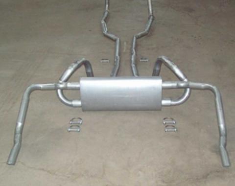 Exhaust System, Small Block Except Z28, Original Style, With Polished Tips, 1970-1973