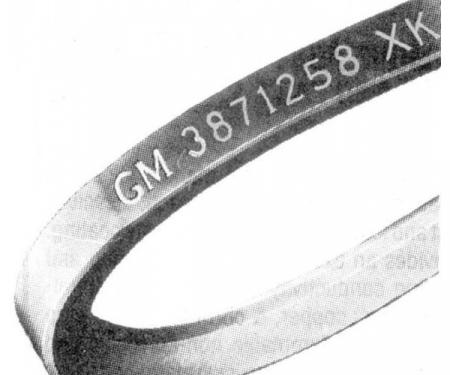 Firebird Alternator Belt, V8, With Power Steering, Without A.I.R, Date Code 1-Q-67, 1967