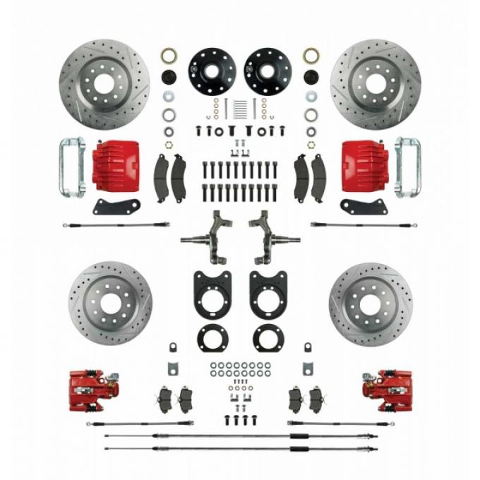 Signature Series Big Brake Four Wheel Disc Conversion Kit, Drop Spindles, 1967-1969