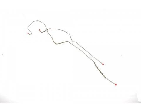 Right Stuff 1969 Camaro Brake Line Set, Front To Rear, Stainless Steel, 2-Piece, Disc Conversion, For Cars With Power Brakes FIN69DCS