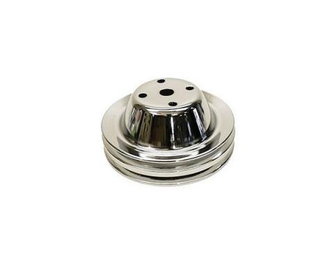 Camaro Water Pump Pulley, Small Block, Double Groove, Chrome, 1969-1985
