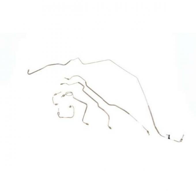 Firebird Disc Brake Line Set, Front To Rear, Power, Standard Fittings, Steel 1982-1983