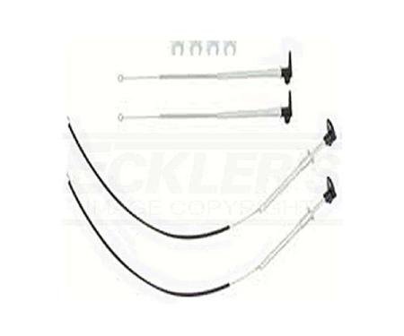 Firebird Kick Panel Vent Control Cables, Without Air Conditioning, 1969