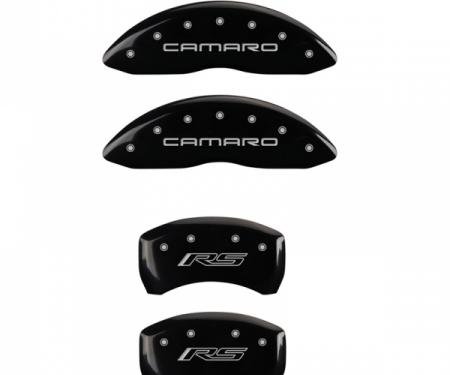 Camaro Caliper Covers, Black, V6, Front Camaro & Rear RS Logo, 2010-2013