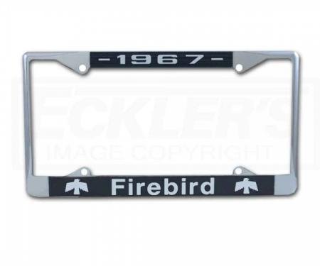 Firebird License Plate Frame With Firebird Phoenix Logo And Year, 1967-1981