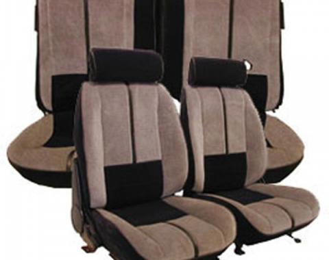 Camaro Front & Rear Seat Cover Set, Velour, For Cars With Deluxe Interior & Rear Split Seat, 1988-1992