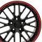Firebird 18 X 8.5 C6 ZR1 Reproduction Wheel, Black With Red Banding, 1993-2002