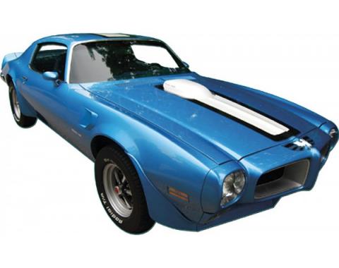 Firebird Decal Set, Trans Am, Blue Stripe on White Car, 1970-1972