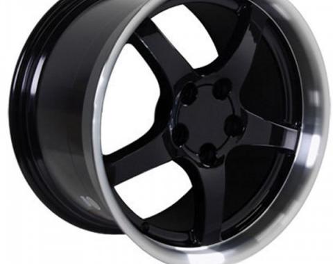 Firebird 18 X 10.5 C5 Style Deep Dish Reproduction Wheel, Black With Machined Lip, 1993-2002