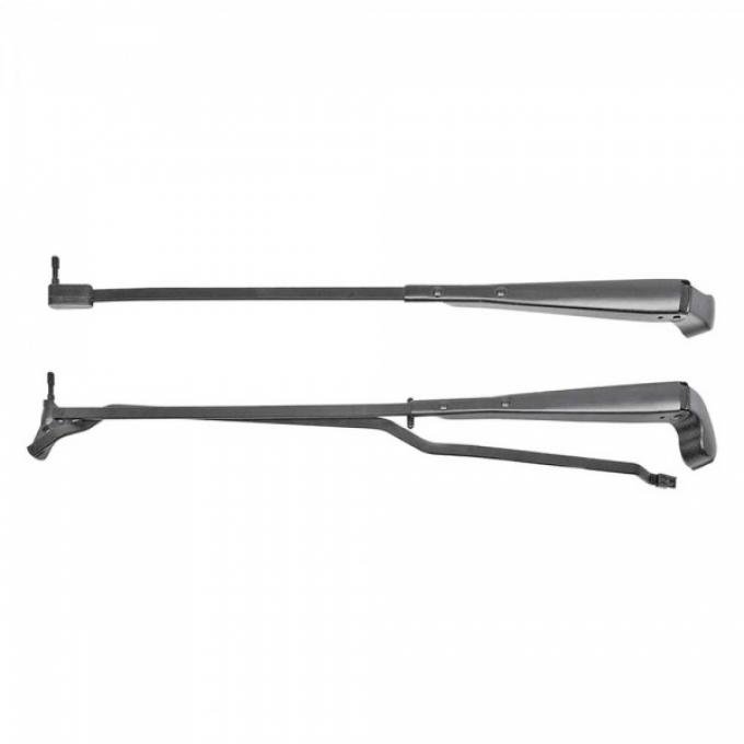 Windshield Wiper Arms, Recessed Wipers, Black, 1970-1981