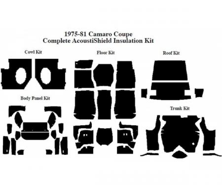 Camaro Insulation, QuietRide, AcoustiShield, Complete Kit, Coupe, 1975-1981