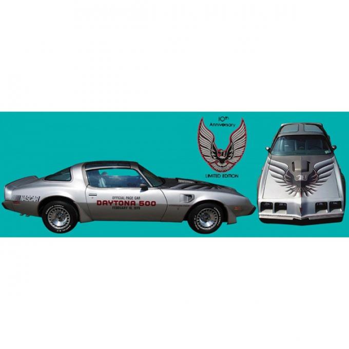 Firebird Door Decal Set, Pace Car Silver, Trans Am, Tenth Anniversary, 1979