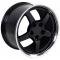 Camaro 18 X 9.5 C5 Style Deep Dish Reproduction Wheel, Black With Machined Lip, 1993-2002