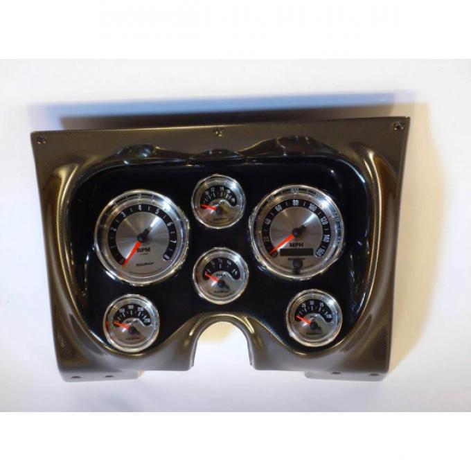 Firebird Instrument Cluster Panel, Carbon Fiber Finish, With American Muscle Series Autometer Gauges, 1967-1968