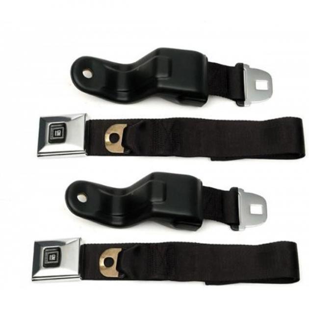 Camaro Seat Belt Sets, Deluxe, Front, 19681969 Black Camaro Depot