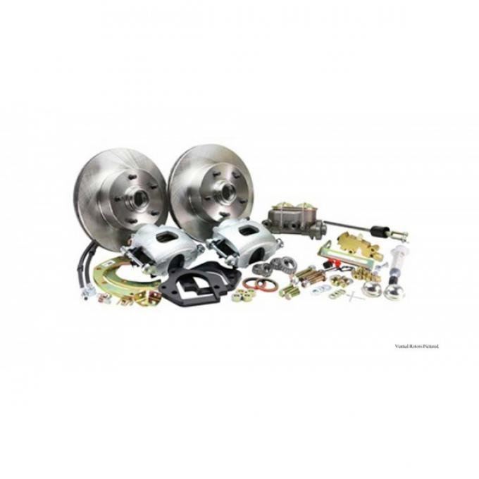 Front Disc Brake Conversion, Stock Spindles, Drilled And Slotted Rotors, Non-Power, 1967-1969