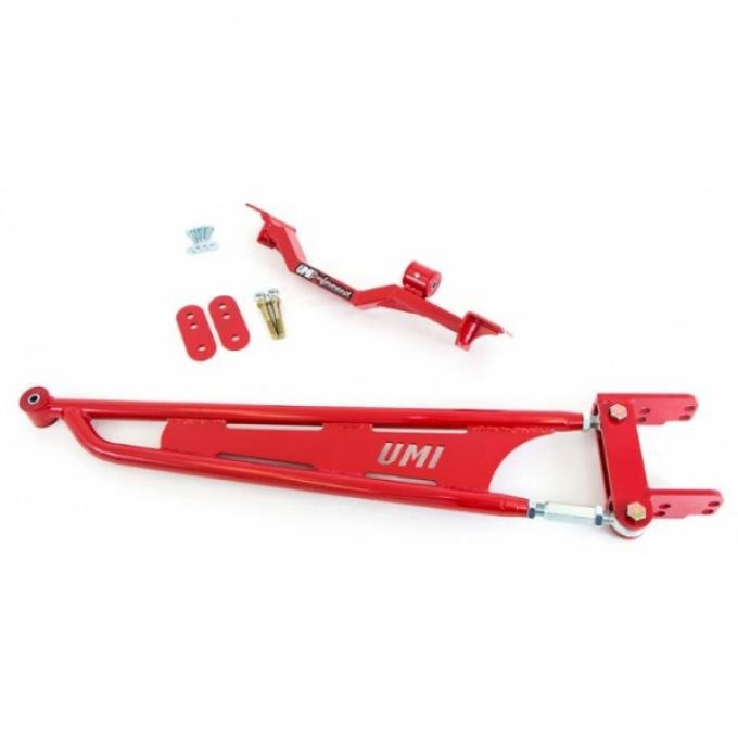 UMI Performance  Short Torque Arm, Adj, Straight, No Loop- Red | 2200-R  Camaro 1993-02