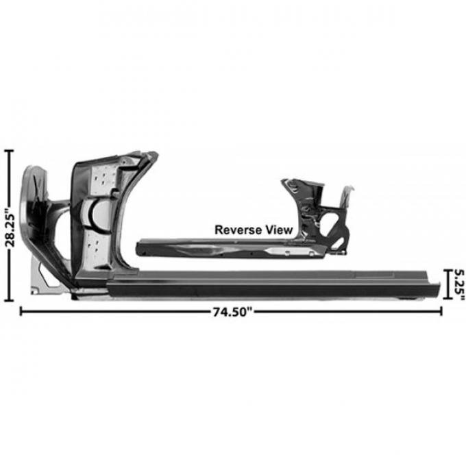 Firebird Full Rocker Panel Assembly, Left, 1970-1973