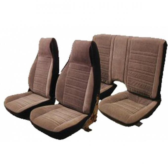 Camaro Front & Rear Seat Cover, Velour, For Cars With Standard Interior & Solid Rear Seat, 1987-1992