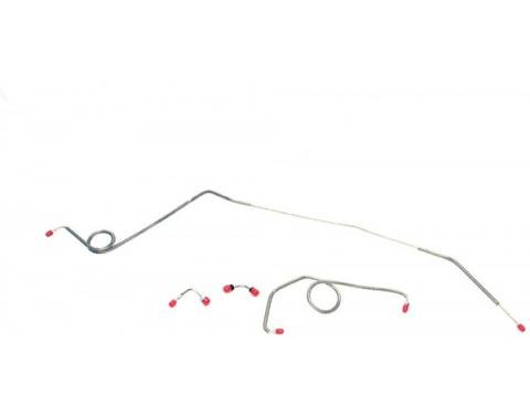 Right Stuff 1967-1969 Camaro Brake Line Set, Front, Stainless Steel, 4-Piece, Disc Conversion, For Cars With Power Brakes FKT67DCS