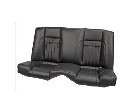 Camaro 1967-68  Sport X Rear Seat Upholstery & Foam Kit Matte Black Vinyl & Black Contrasting Stitch with Steel Grommets