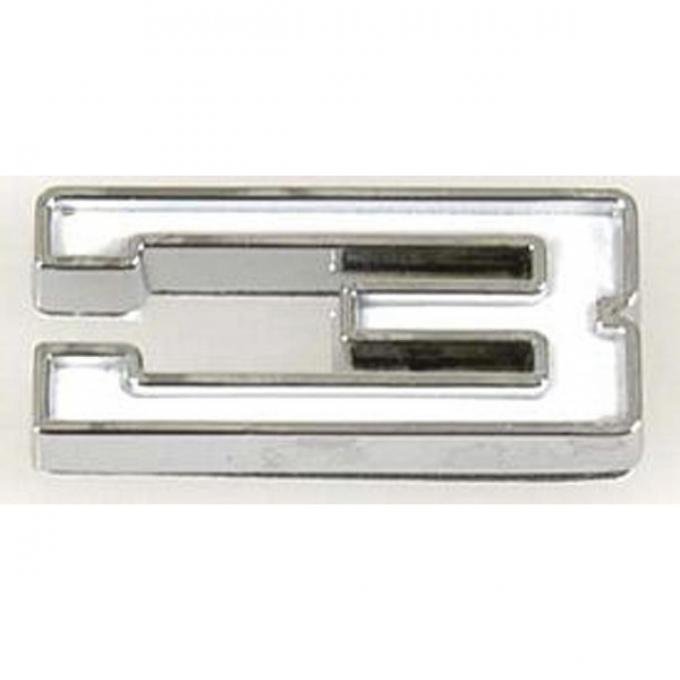 Firebird Engine Size Fender Emblem, Number 3, White, 1967-1969