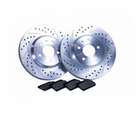 Disc Brake Front Drilled And Slotted Rotor Kit, Street Pack Series, V8, 1998-2002