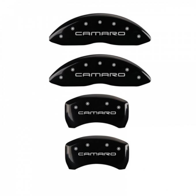 Camaro Caliper Covers, Black, Front & Rear Camaro Logo, V8,2010-2013