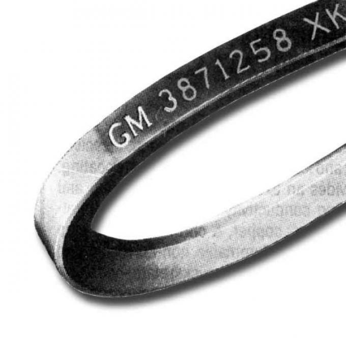 Firebird Power Steering Belt, V8, Without Air Conditioning, Date Code 2-Q-68, 1968