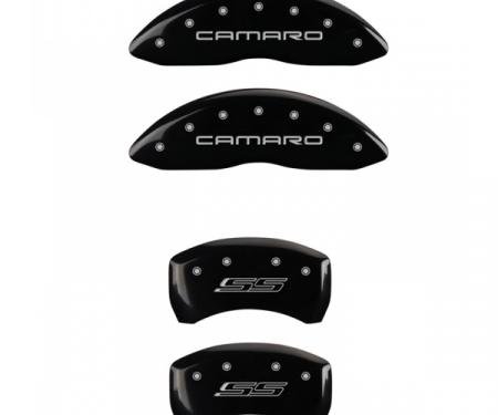 Camaro Caliper Covers, Black, Front Camaro & Rear SS Logo, V8, 2010-2013