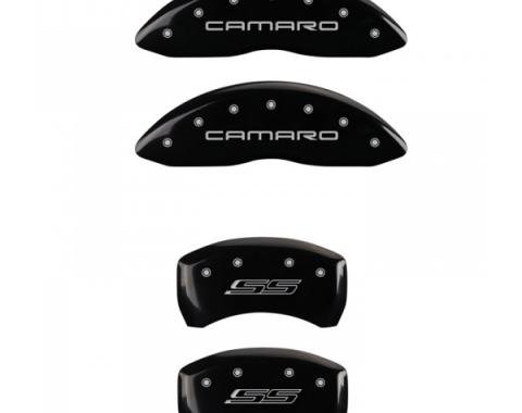 Camaro Caliper Covers, Black, Front Camaro & Rear SS Logo, V8, 2010-2013