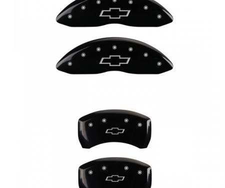 Camaro Caliper Covers, Black, V6, Front & Rear Bowtie Logo,2010-2013