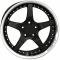 Firebird 18 X 9.5 C5 Style Deep Dish Reproduction Wheel, Black With Rivets, 1993-2002