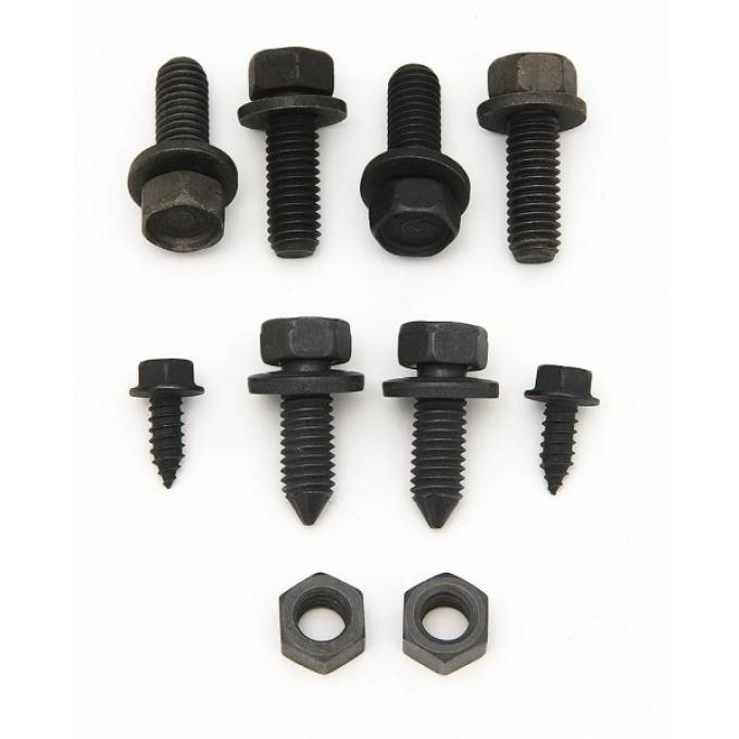 Redline Restomotive® 1970-1972 Chevrolet Camaro Non-Rally Sport (RS) 10 Piece Front Bumper Bracket Bolt Kit