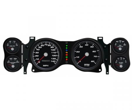 Gen ll Camaro - New Vintage USA Performance ll Series, 6 Gauge Package, Black Dial, 240 KPH 1970-1978