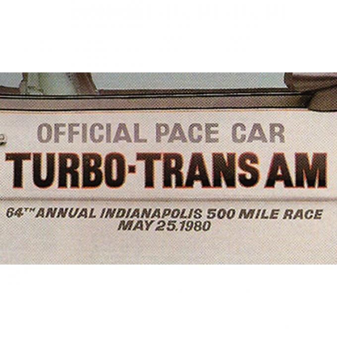 Firebird Door Decal Set, Silver, Trans Am, Turbo, Indy Pace Car, 1980