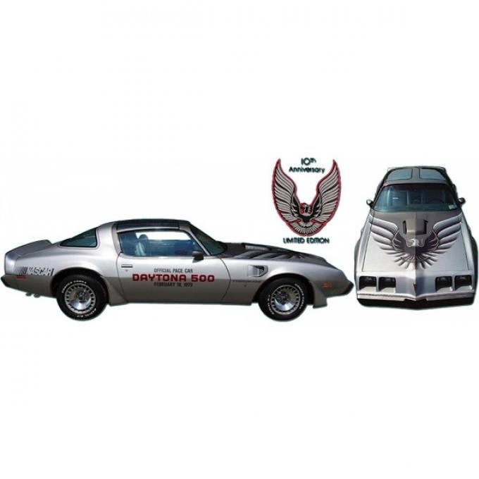 Firebird Decal Set, Silver, Trans Am, Tenth Anniversary, 1979
