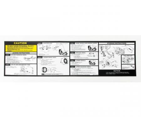 Camaro Jacking Instructions Decal, 1988-1991Early